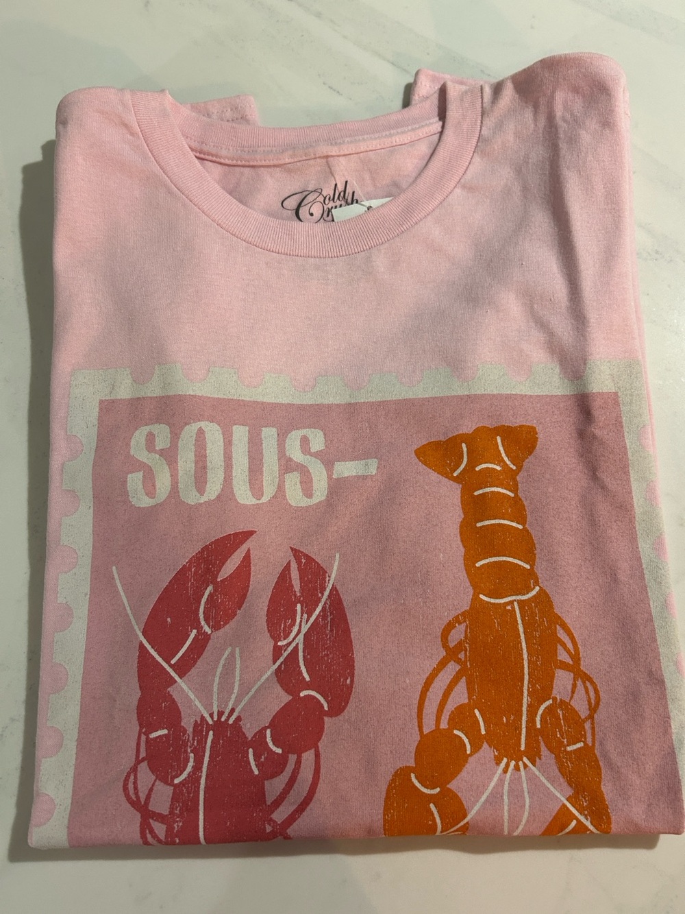 Cold Crush Pink Lobster Graphic Short Sleeve Tee